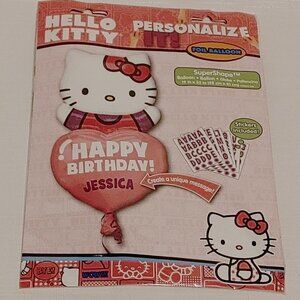 HELLO KITTY FOIL BALLOON Personalize it! Super Shape Balloon 19" x 32" SEALED